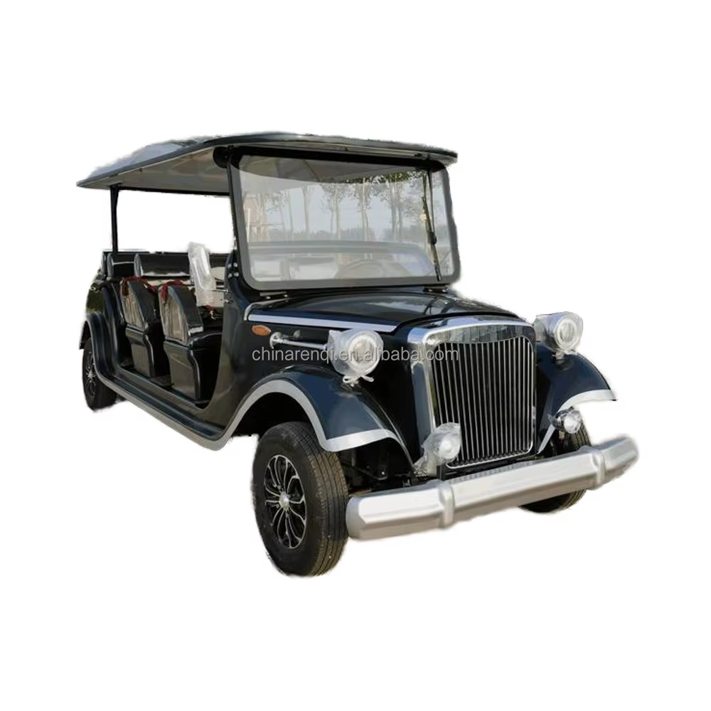 Custom 11-Seater Electric Classic Golf Cart for Hotel Resorts Low Price Vintage Electric Sightseeing Shuttle Bus for Tourist